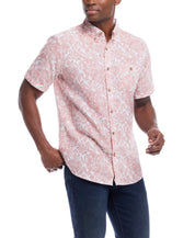 Short Sleeve Floral Shirt in Cherry