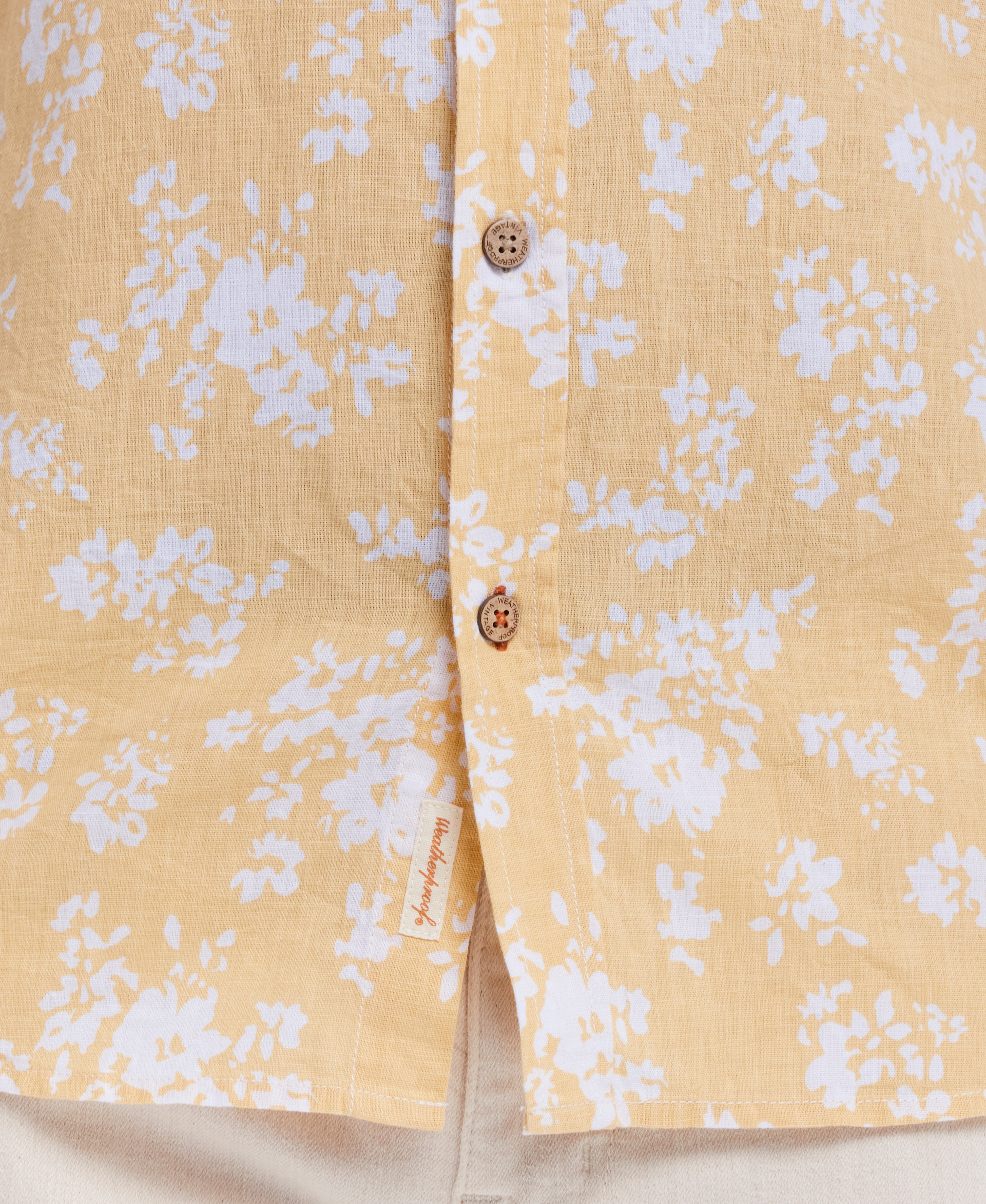 Short Sleeve Floral Shirt In Misted Yellow