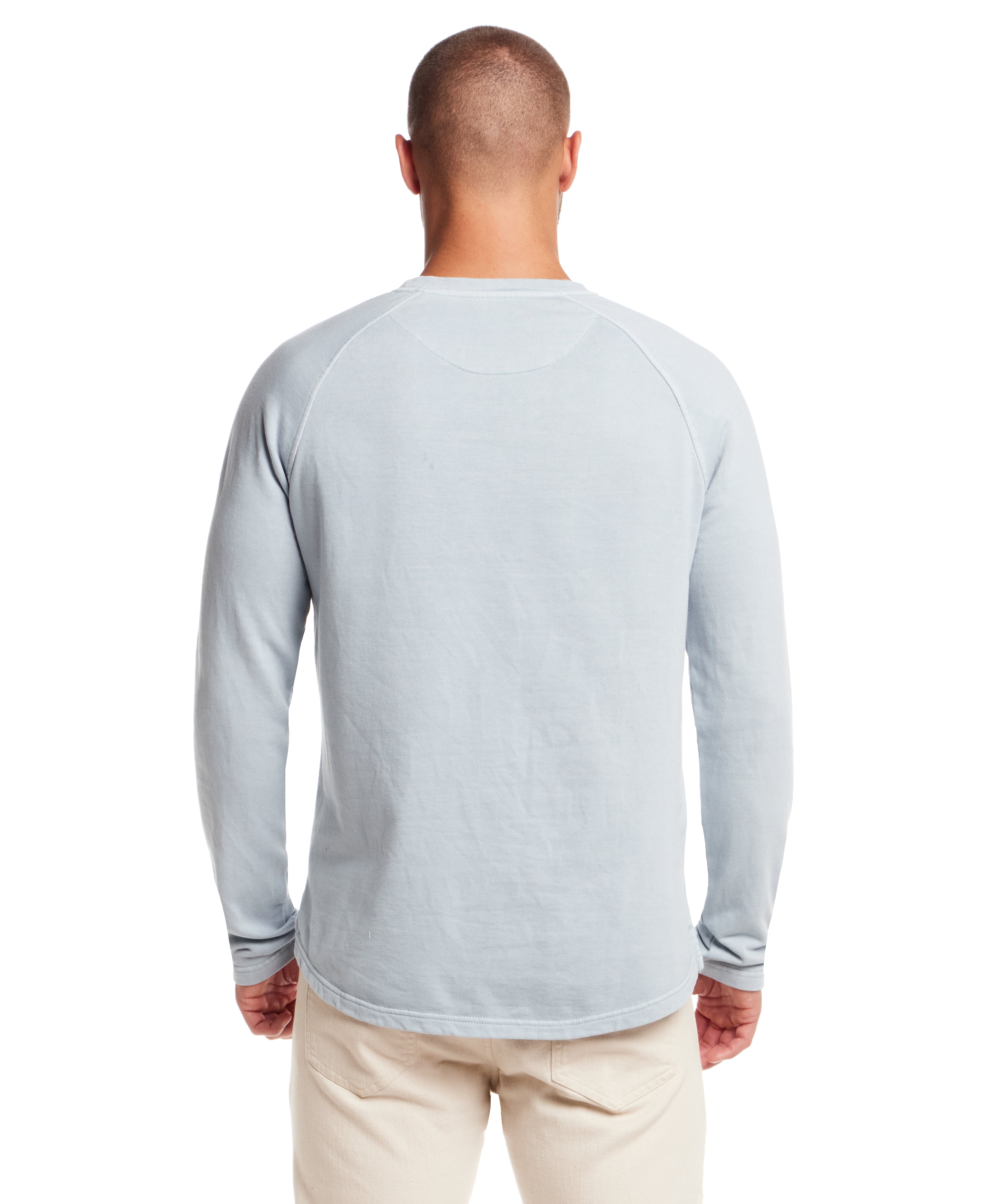 Long Sleeve Raglan Sweatshirt in Dusty Blue