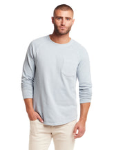 Long Sleeve Raglan Sweatshirt in Dusty Blue