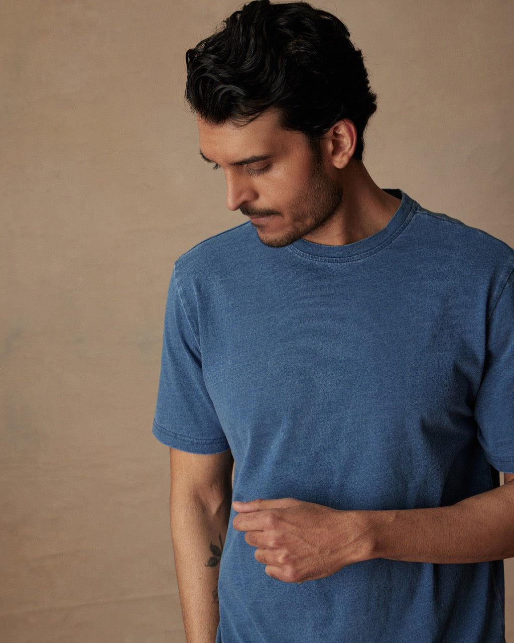 Short Sleeve Indigo Crew in Indigo