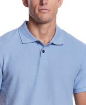 Short Sleeve Honeycomb Pique Polo Shirt in Fjord Blue