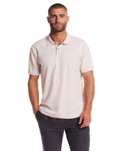 Short Sleeve Honeycomb Pique Polo Shirt in Pink