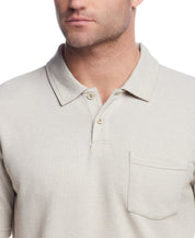 Short Sleeve Twill Polo in Natural