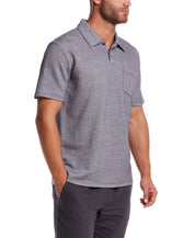 Short Sleeve Twill Polo in Peacoat Navy