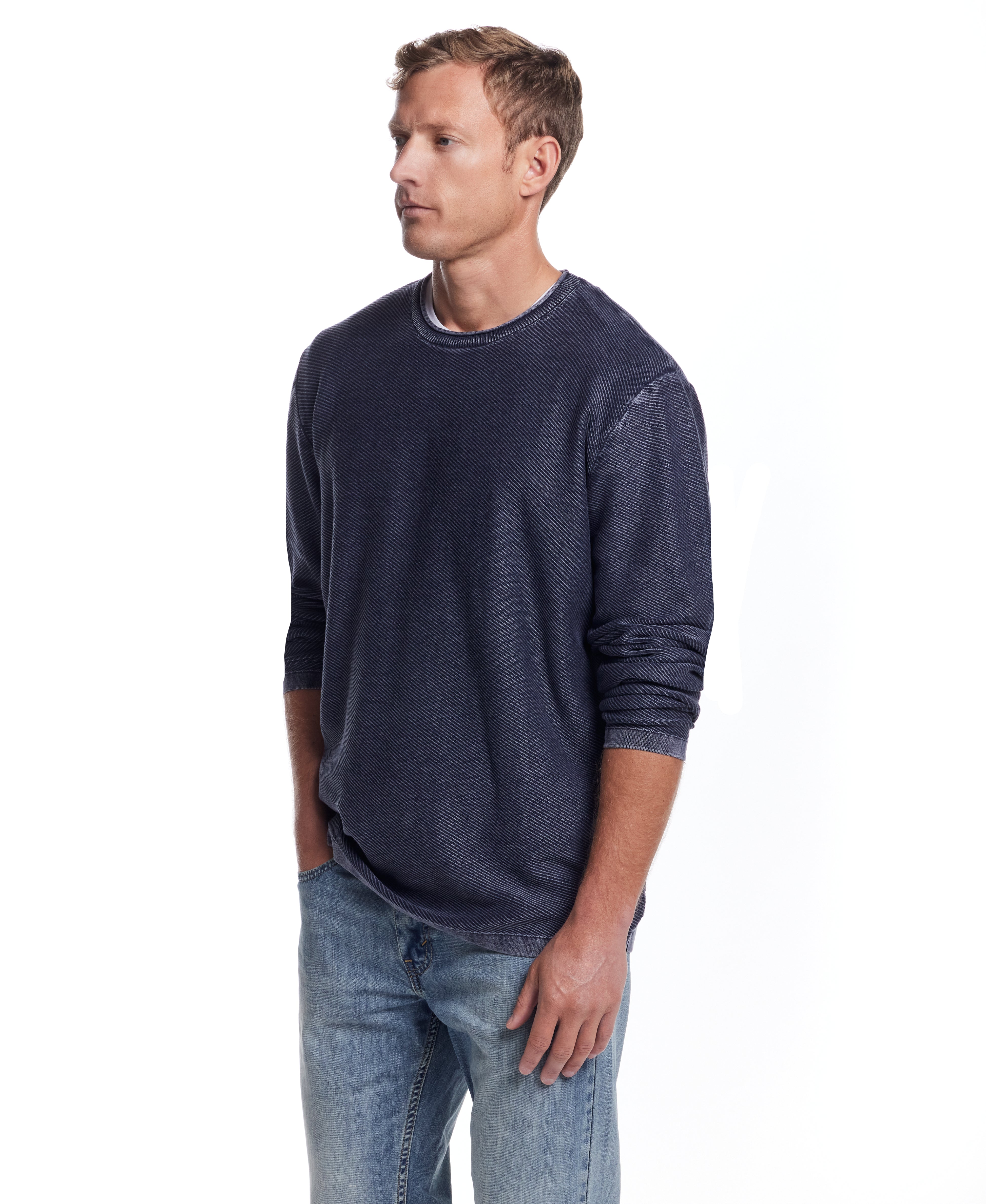 Twill Stonewash Sweater in Blue Nights