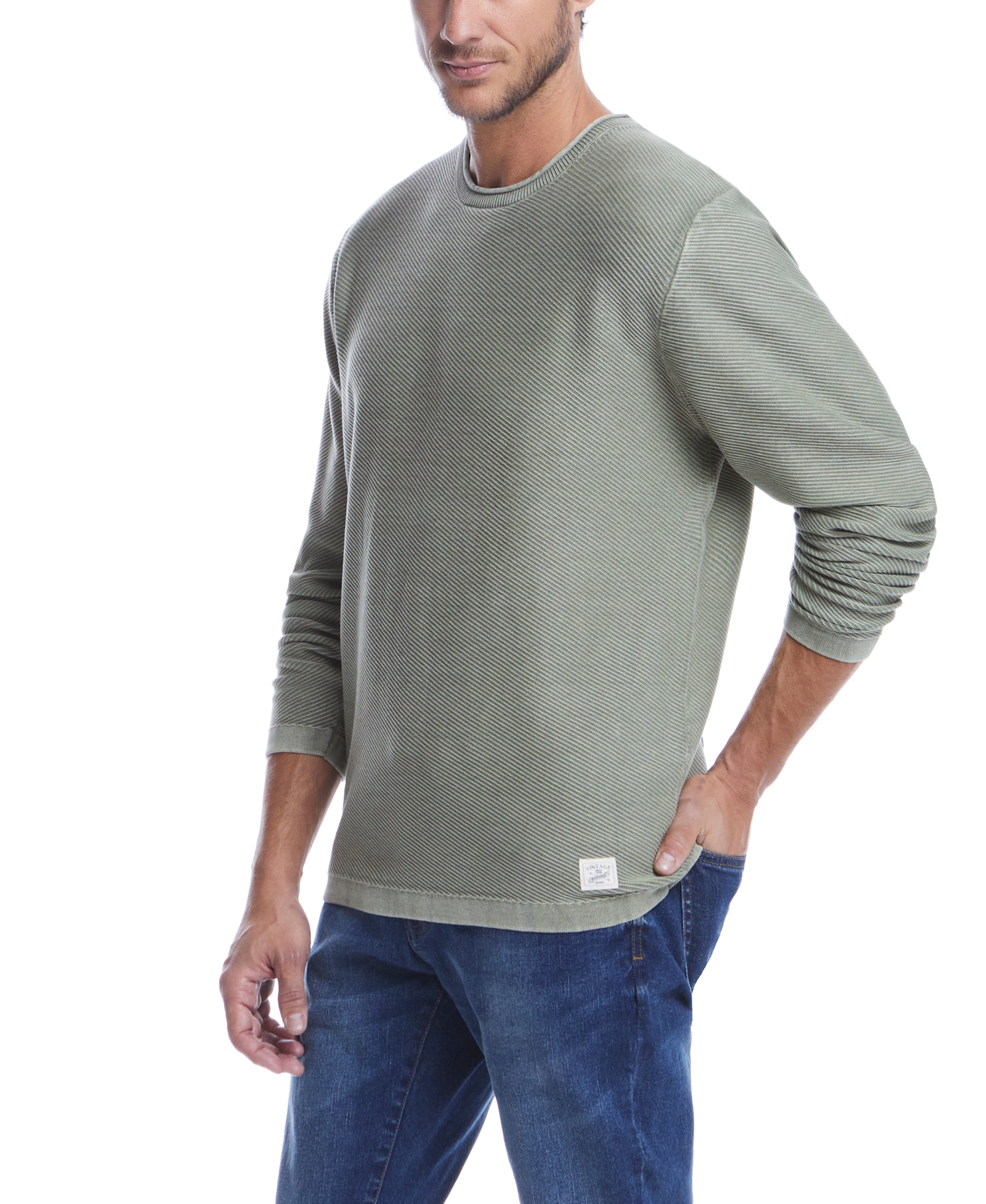 Twill Stonewash Sweater in Moss