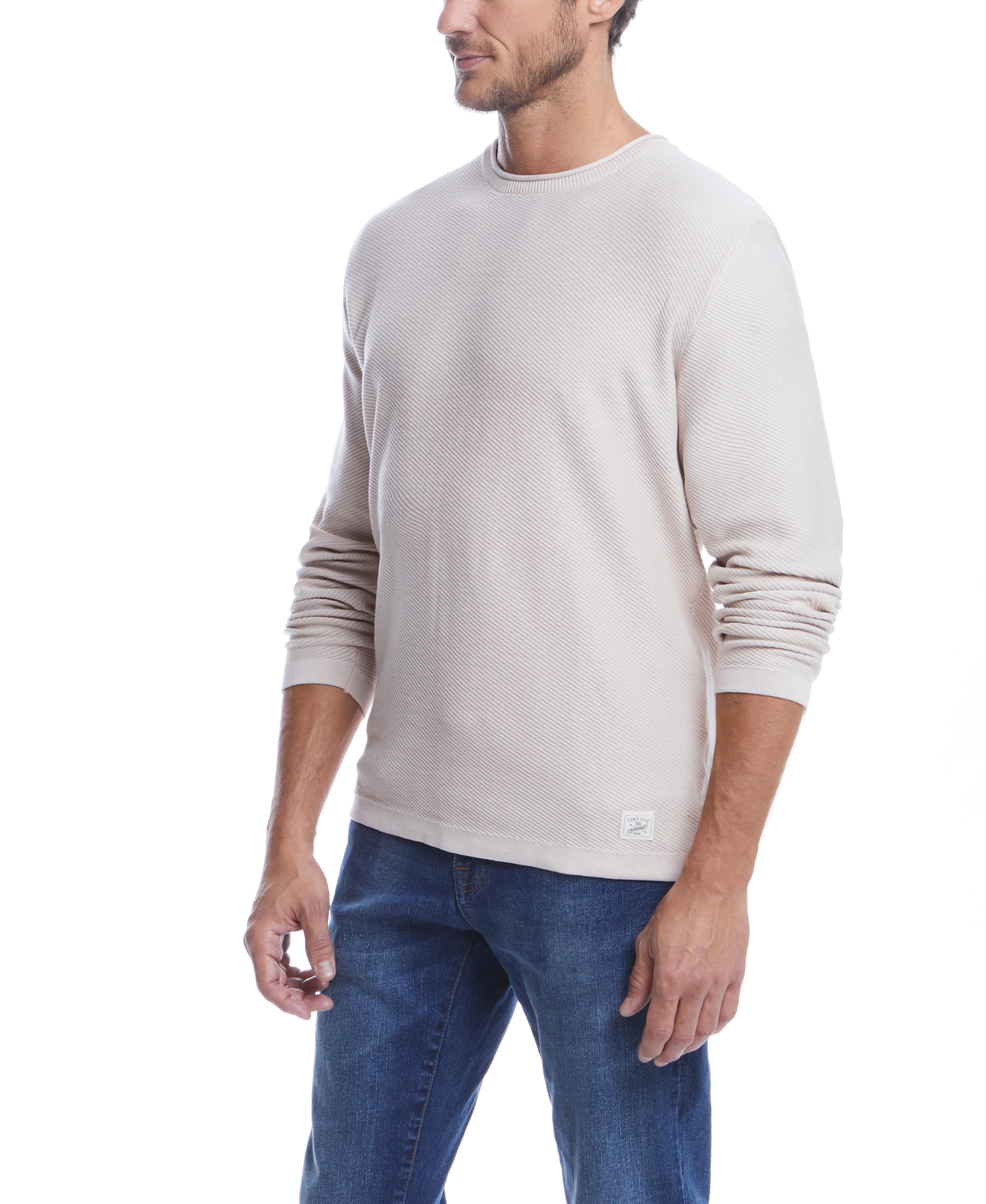 Twill Stonewash Sweater in Natural