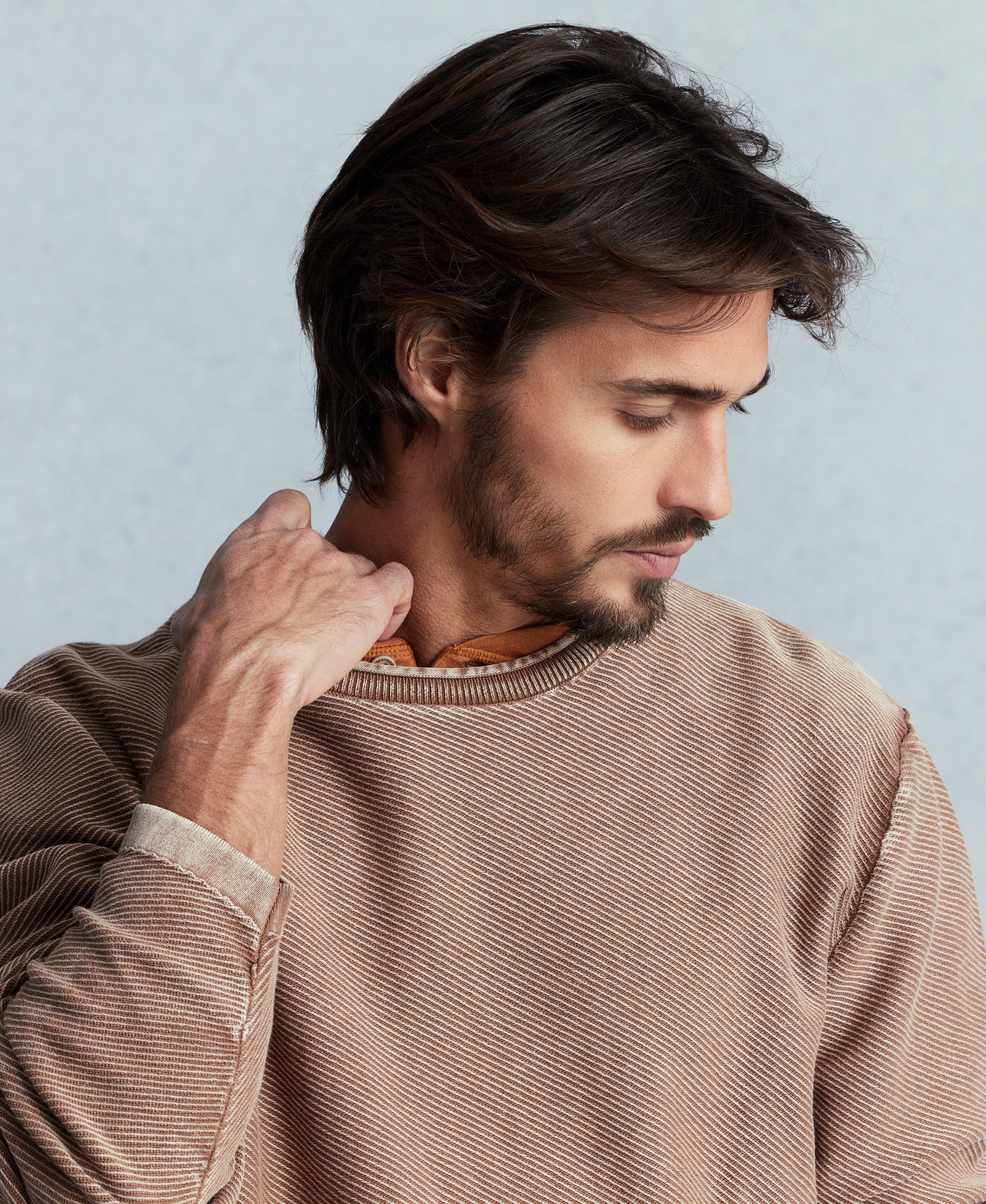 Twill Stonewash Sweater in Clay