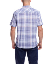 Short Sleeve End-On-End Plaid In Poseidon Blue