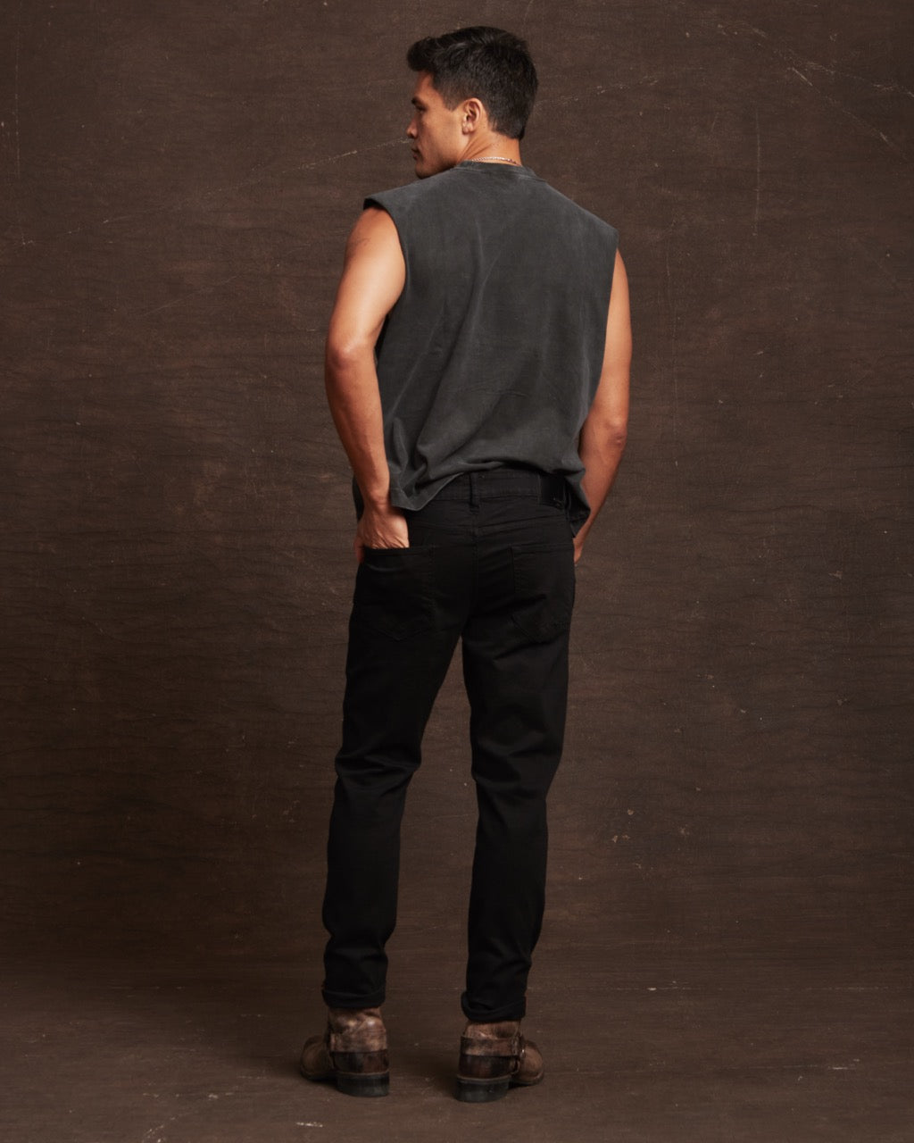 Slim Fit Denim Jeans In Jet Black