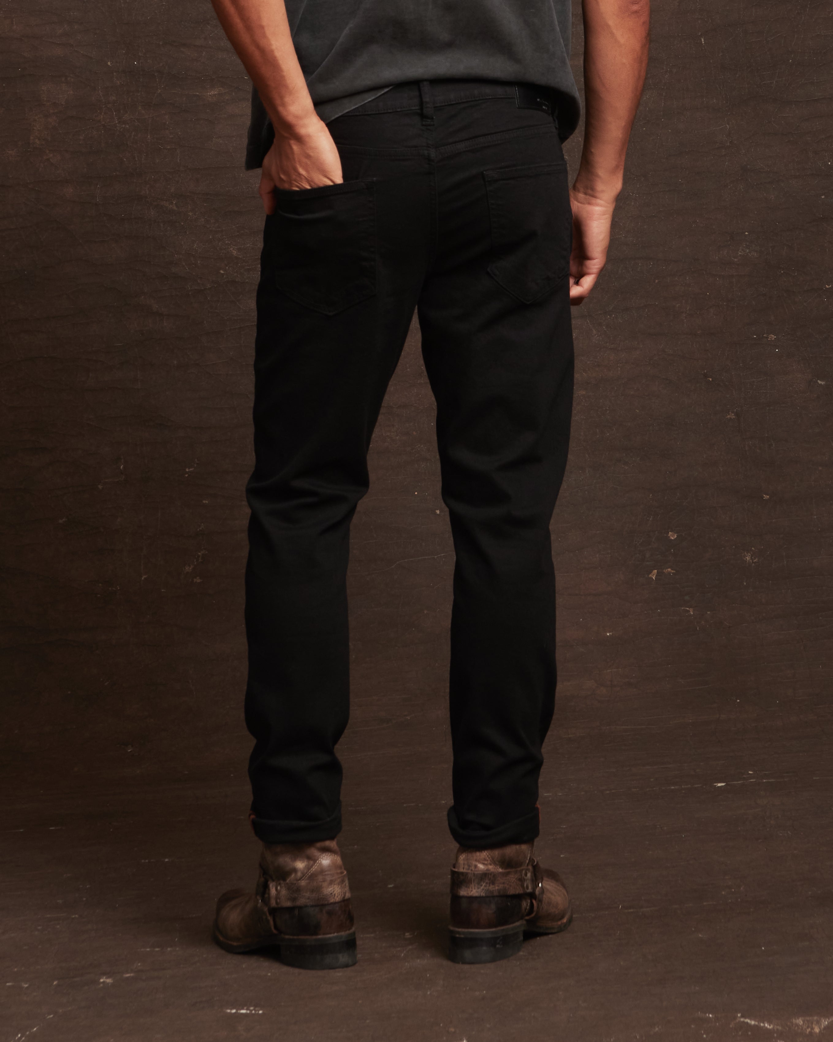 Slim Fit Denim Jeans In Jet Black