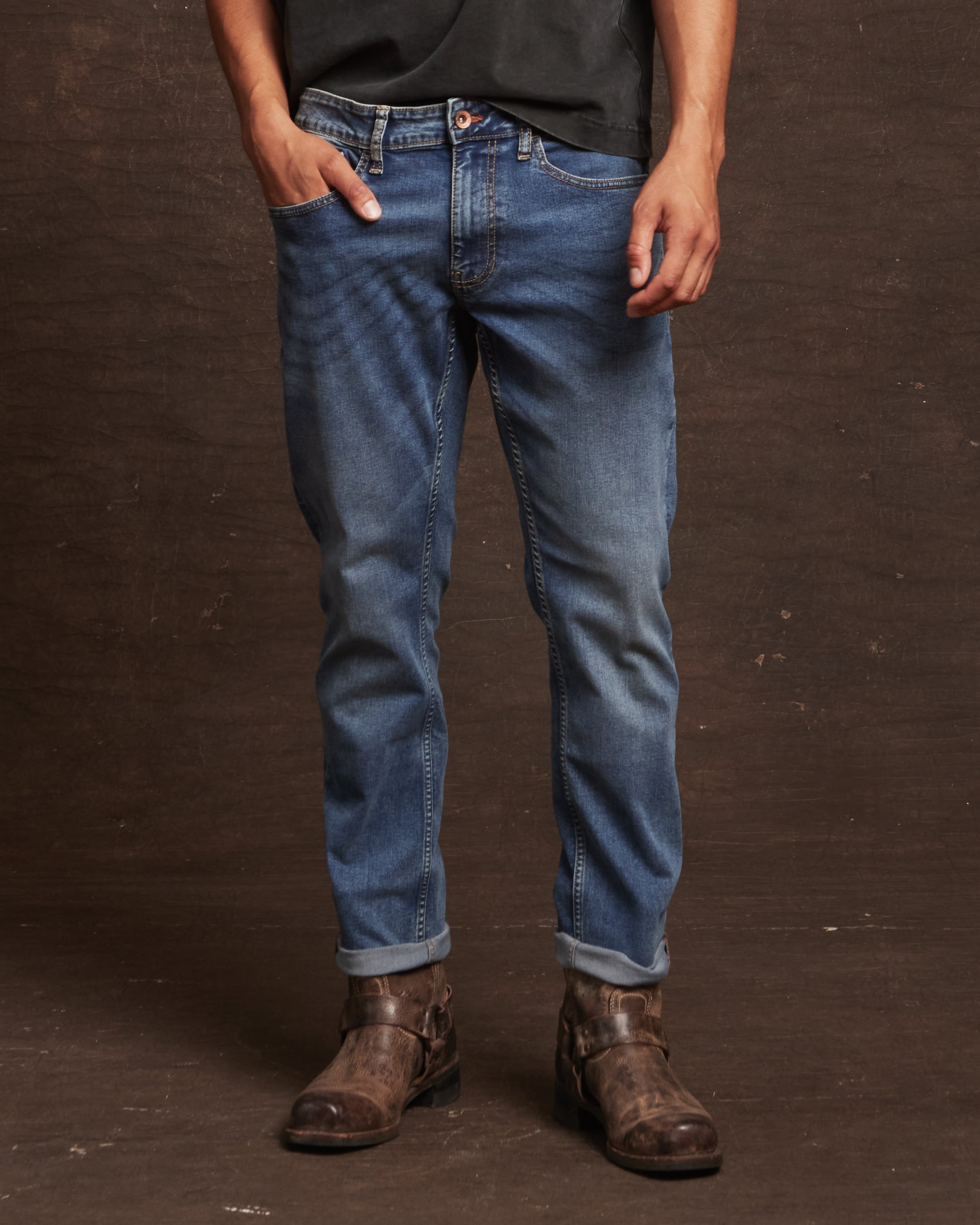 Slim Fit Denim Jeans In Rocker Blue