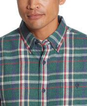 Brushed Flannel Button Down In Foliage Green