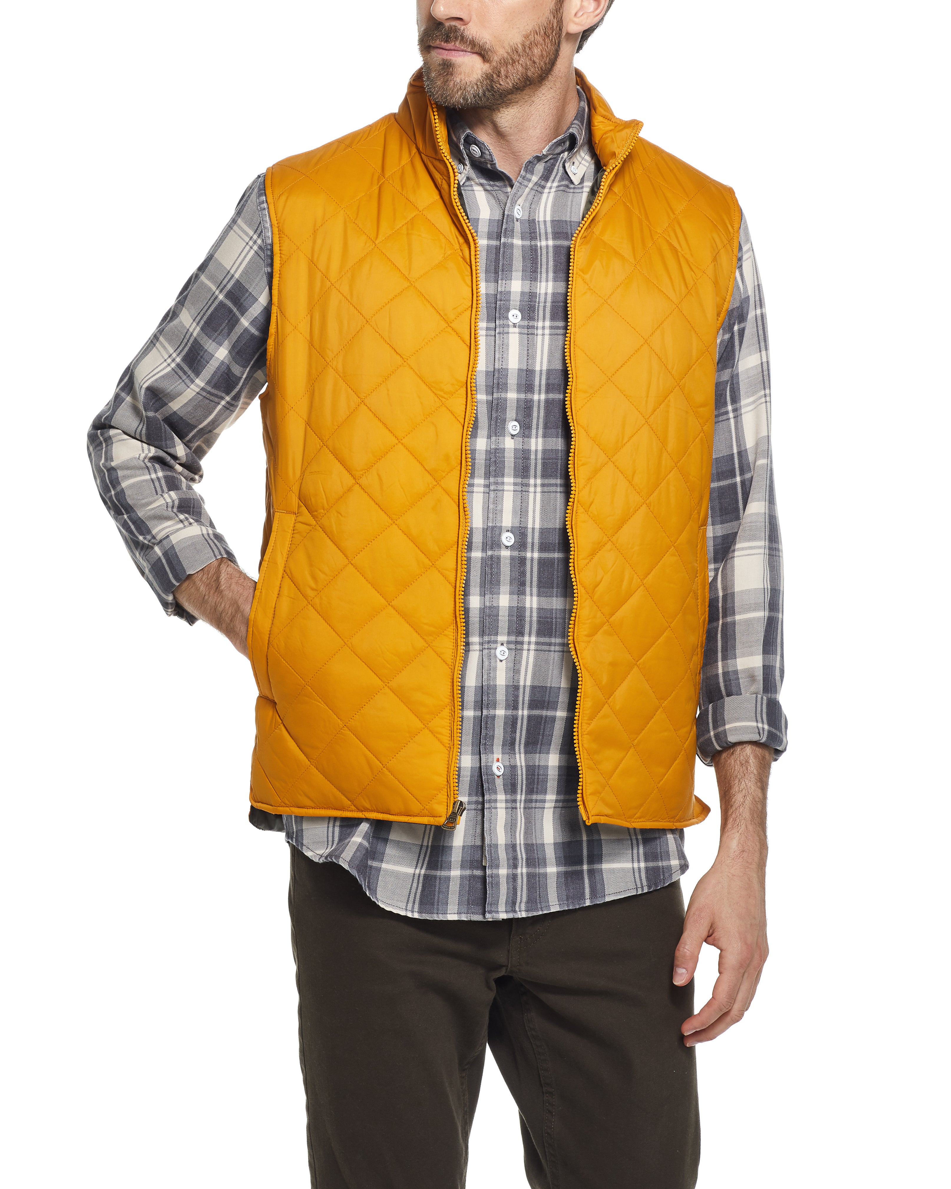 DIAMOND QUILTED VEST IN INCA GOLD – Weatherproof® Vintage