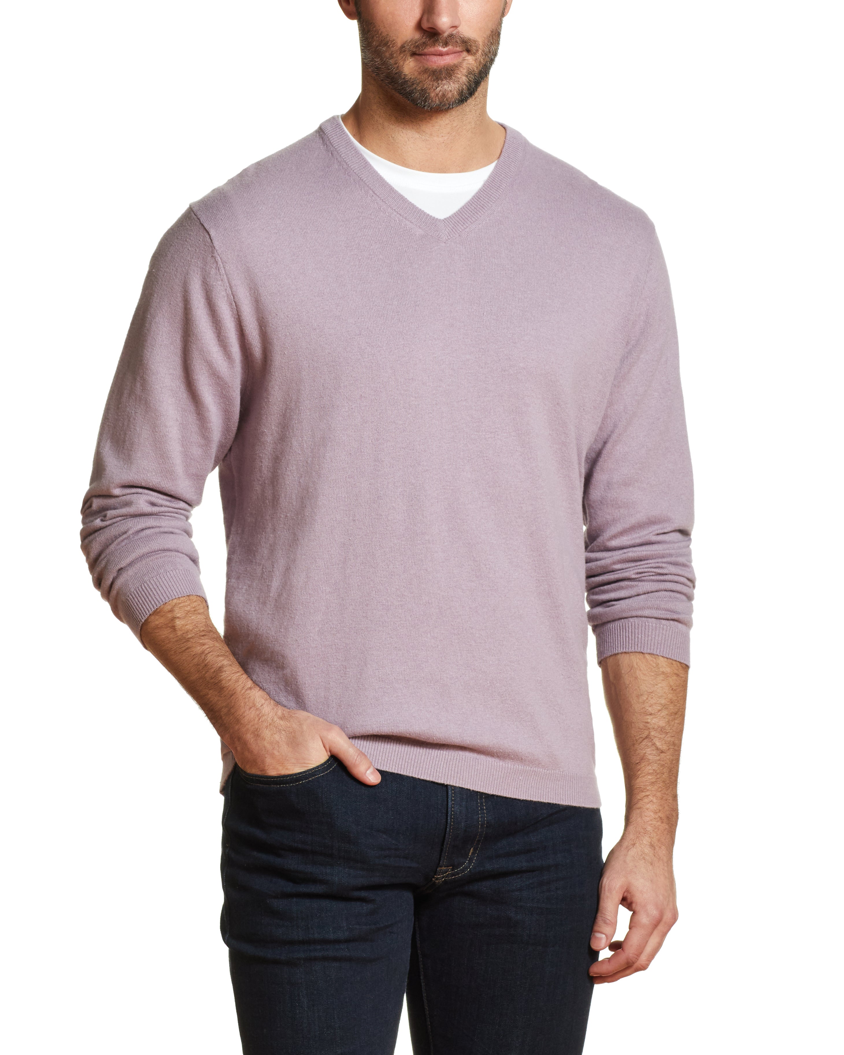 Cotton Cashmere V Neck Sweater in Mist – Weatherproof® Vintage
